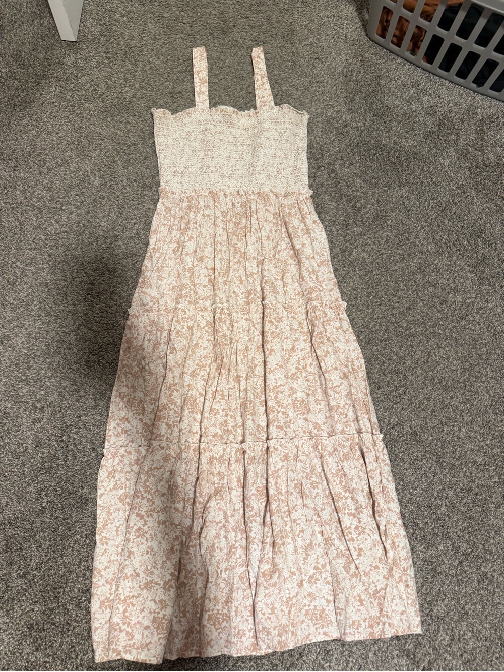 Blu Pepper Blush Floral Smocked Maxi Dress